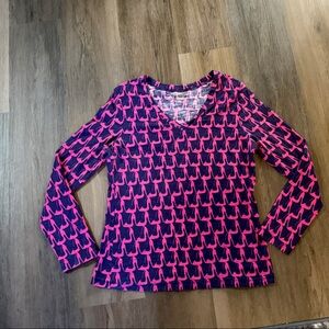 Lilly Pulitzer Pink and Blue Long Sleeve Tee EUC